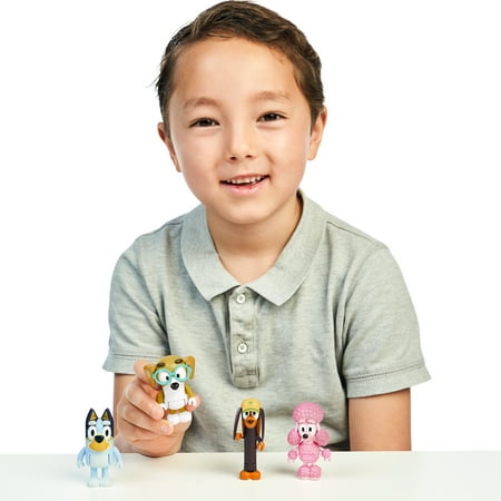 Bluey Friends Figure 4-Pack, with Bluey, Coco, Honey, Snickers, Ages 3+, Toddler Toys