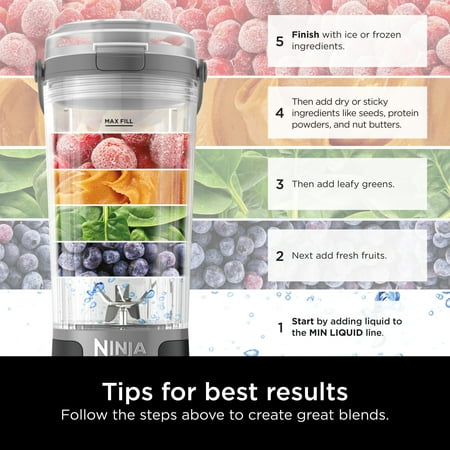 Ninja Blast 16 oz. Personal Portable Blender with Leak Proof Lid & Easy Sip Spout, Perfect for Smoothies, Black, BC100BK
