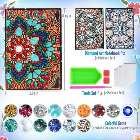 Craft Kits for Kids Age 6-8-9-10, Girls Birthday Presents for 5 7 11 12 Year Old Notebook Diamond Art Painting Kit Arts and Crafts for Kids Toys for 5-10 Year Old Girl Gifts Diary Cute Stationery Set