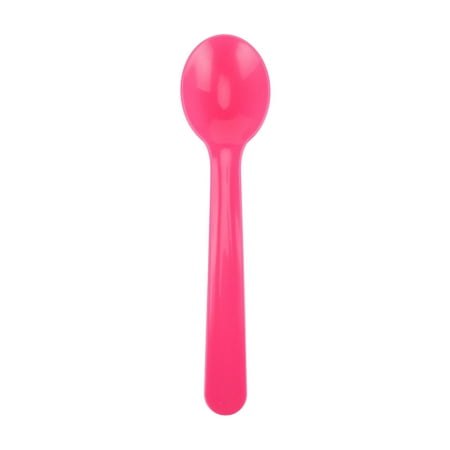 Your Zone Plastic Utensil Set, Pink, 4 Count Pack, Fork, Spoon, Knife, Container
