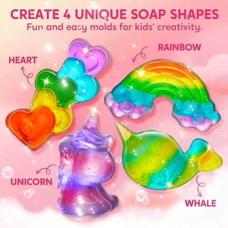 Joyfy Unicorn DIY Soap Making Kit, Includes 4 Molds & 10 Soap Bases for Creative Art Projects