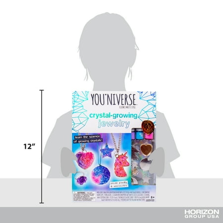 YOUniverse Multi-Color Crystal-Growing Jewelry Stem Activity Kit, Boys and Girls, Child, Ages 8+