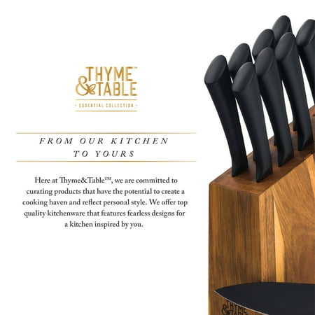 Thyme & Table Knife Set, 13-Piece Kitchen Slim Block Stainless Steel Knife Set
