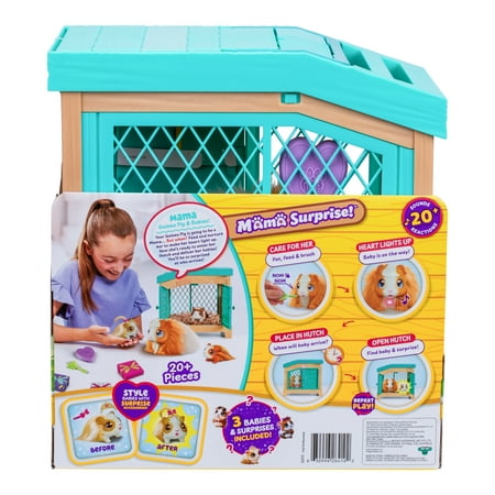 Little Live Pets, Mama Surprise, Soft, Interactive Mama Guinea Pig, 20+ Sounds & Reactions, Ages 4+, Green