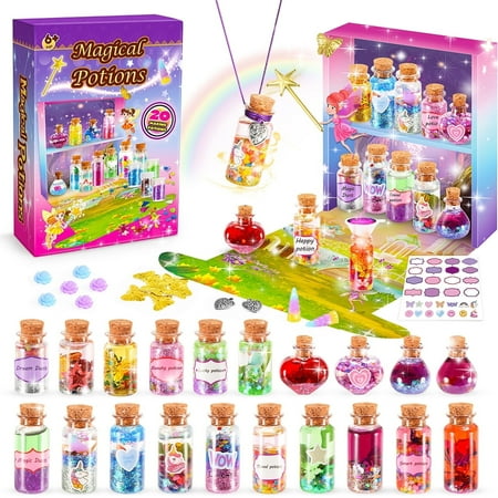 Magic Potion Kit, 6 7 8 9 10 11 Year Old Girls Gifts, 20 Bottles Craft Kits Toys for Kids Girls Age 8-12, Birthday Gifts for 6-12 Year Old Girls