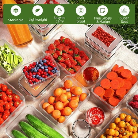 ATUPEN 50 Pcs Food Storage Containers with Lids, Plastic Containers Kitchen Organizers and Storage