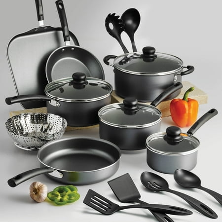 Tramontina Primaware 18 Piece Non-stick Cookware Set, Steel GrayGray,