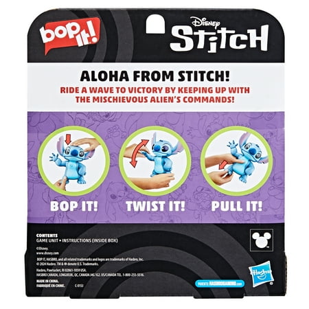 Bop It! Disney Stitch Edition Game, Officially Licensed Disney Game, 1+ Players, Disney Toys, 8+ (Walmart Exclusive)