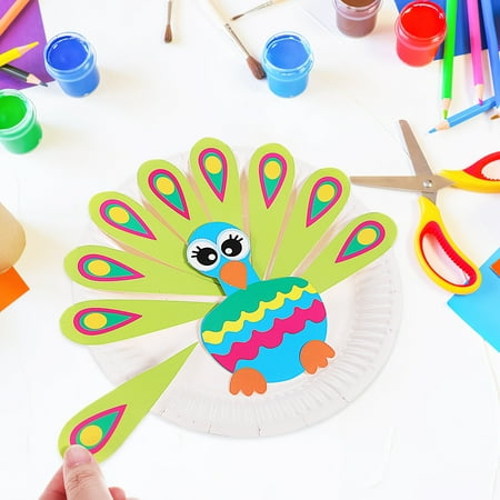 1 Set Arts and Crafts for Kids, Toddler Crafts Animal Paper Plate Art Kit Gift for 3 4 5 6 Year Old Boys Girls DIY Kids Crafts