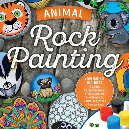 Animal Rock Painting Box Set - DIY Rock Painting for Adults - Rocks, Brush, Paint Included - Mandala Stone Artist - Create Rock Artwork at Home - Arts and Craft for Adults - Adult Hobbies