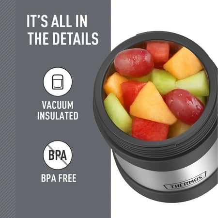 Thermos Stainless Steel Vacuum Insulated Food Jar, Stainless Steel, 10ozSilver,