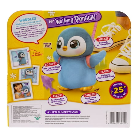Little Live Pets My Walking Penguin Waddles, Interactive Gray Toy 25+ Sounds and Reactions, Ages 5+