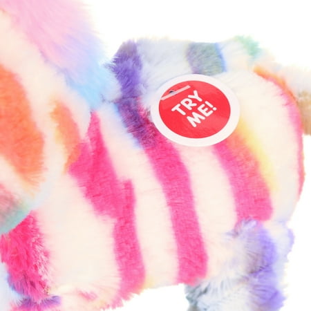 Kid Connection Miniature Electronic Walking Pet, Rainbow Zebra, 6" Tall Toddler Toys