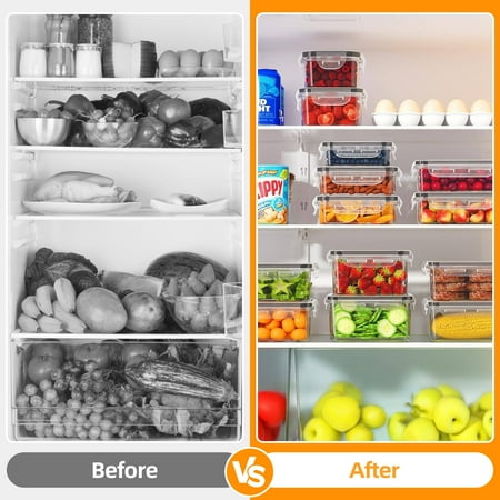 ATUPEN 50 Pcs Food Storage Containers with Lids, Meal Prep Plastic Container Pantry & Kitchen OrganizationWhite,