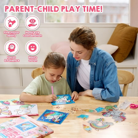 Joyfy 16 Projects Big Gem Art,5D Gem Painting Activities Kits for Kids, Diamond Arts And Crafts Gift for Girls 6-12