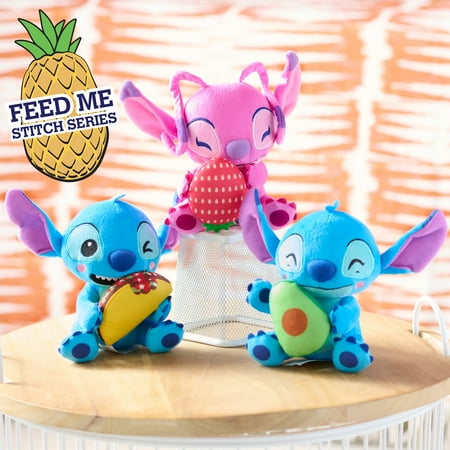 Disney Stitch Small 7-inch Plush Stuffed Animal, Angel with Strawberry, Kids Toys for Ages 2 up