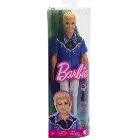 Barbie Fashionistas Ken Doll #226, Blonde Fashion Doll with Western Look, 65th Anniversary