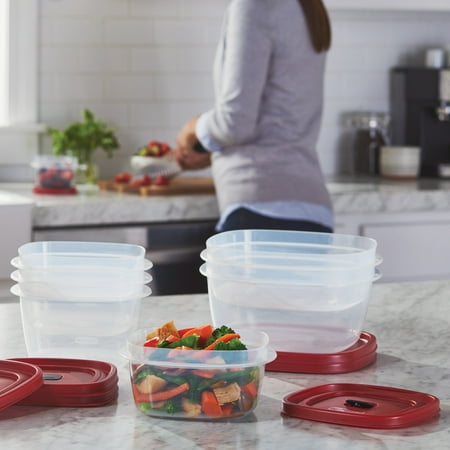 Rubbermaid EasyFindLids 3-Cup Round Food Storage Container, Racer Red, 1