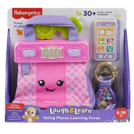 Fisher-Price Laugh & Learn Going Places Learning Toy Purse & Accessories, Ages 6+ Months, Plastic