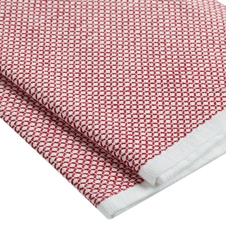 Better Homes & Gardens Red Mark Cotton-and-Polyester Woven Dual-Purpose Oversized Kitchen Towels 2 Pack