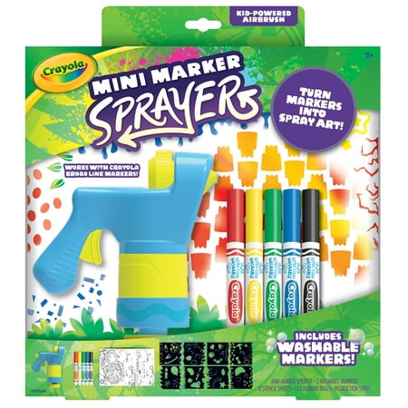 Crayola Mini Marker Sprayer, Washable Art Markers, Art Toys for Kids, Beginner Unisex Child