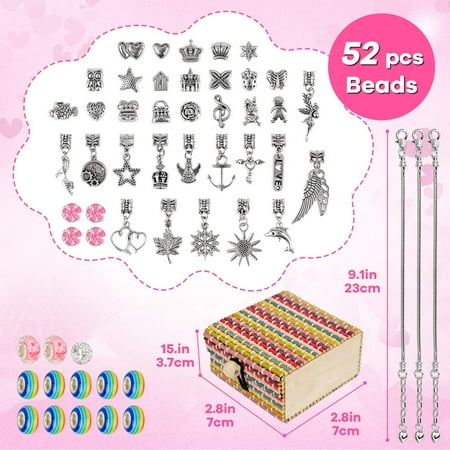 SUNNYPIG Jewellery Charm Making Set for 6 Year Old Girl Friendship Bracelet Making Kit for Kids Age 7 8 9 10 Girls Gifts for 7 8 9 10 Year Old Toy for 6-12 Year Old Teenage Girls Birthday Gifts