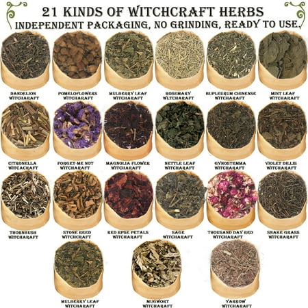 HXXF Witchcraft Supplies Kit for Witch Spells ? 85 PCS Beginner Witch Starter Kit Crystals Jars Dried Herbs and Colored Candles for Witches Pagan Altar Decor - Wiccan Supplies and Tools