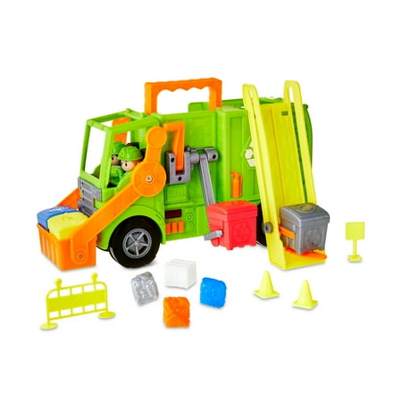 Kid Connection Recycling Truck Play Set with Lights and Sounds, 16 Pieces, Toddler Toy Ages 3+