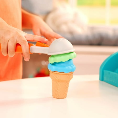 Battat Sweet Sprinkles Ice Cream Plastic Set with 40+ Multicolor Pieces, Toddler and Preschool Play Food Toys