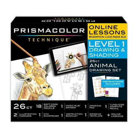 Prismacolor Technique Animal Drawing Set, Level 1, 26-Piece Set