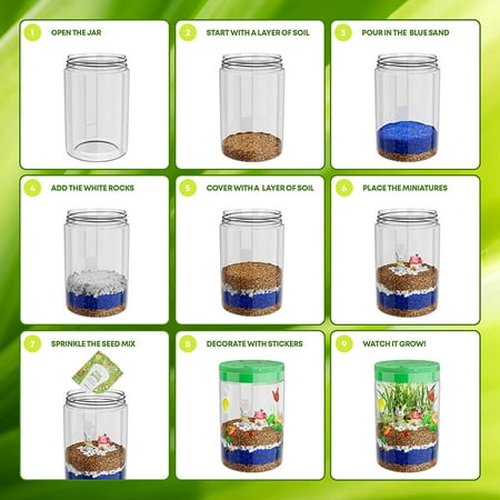Dan&Darci Light-up Terrarium Kit for Kids - Science Kits, Gardening Gifts, Children Toys