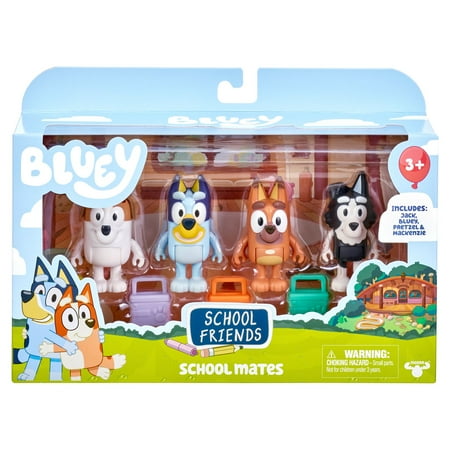 Bluey School Friends Action Figures, 4 Packs