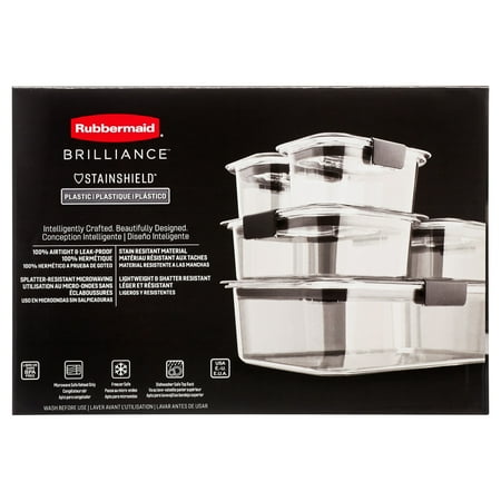 Rubbermaid Brilliance Leak-Proof Food Storage Containers, 10 Piece Set