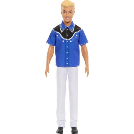 Barbie Fashionistas Ken Doll #226, Blonde Fashion Doll with Western Look, 65th Anniversary