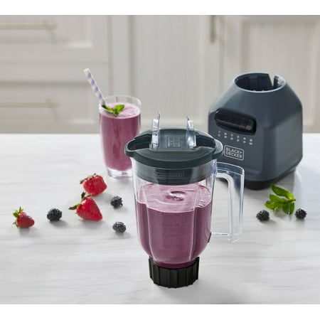 Black & Decker Ice Crush Blender with 56 Ounce (7 Cup) PerfectPour Plastic Jar, Powerful 6-Tip Stainless Steel Blade, 8-Speeds Plus Pulse, 750 Peak Watts of Power, BL2209PB