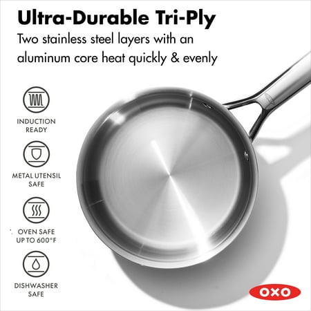 OXO Agility+ 13 Piece Non-stick Stainless Steel Cookware
