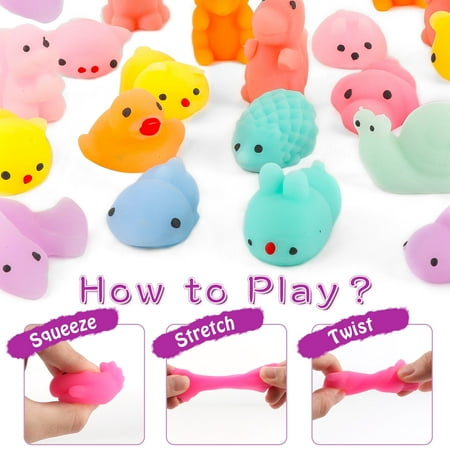 KiddiTouch 80 Pack Mochi Squishy Toy for Easter Egg Fillers, Mini Squishies for Easter Basket Stuffers, Toys for Kids Party Favors, Classroom Prizes