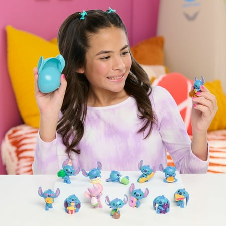 Disney Stitch Feed Me Collectible Mini Figures, Blind-Bag Capsule, Blue, Alien, Kids Toys for Ages 3 up