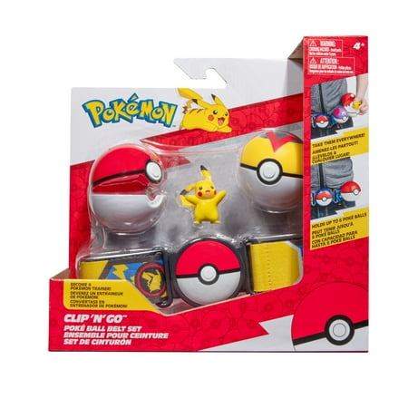 Pok?mon Clip ?N? Go Belt Set - 2 inch Pikachu Battle Figure Plus Pok? and Level Ball Accessories