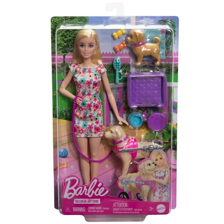 Barbie Doll Pup Playset with a Toy Pup and Dog in a Wheelchair, Plus Pet Accessories, 10+ Pieces