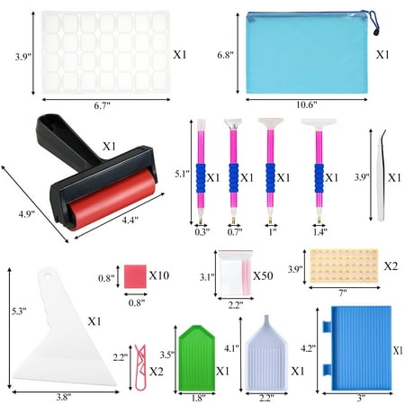 Yalumo 80pcs Diamonds Painting Tools and Accessories, 5D DIY Diamond Painting Kits, Painting Pens and Roller for Kids Adults with Storage Box
