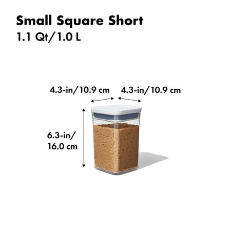 OXO Softworks POP Container - Small Square Short 1.1 Qt