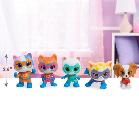Disney Junior SuperKitties Hero Squad 5-Piece Figure Set, Kids Toys for Ages 3 up