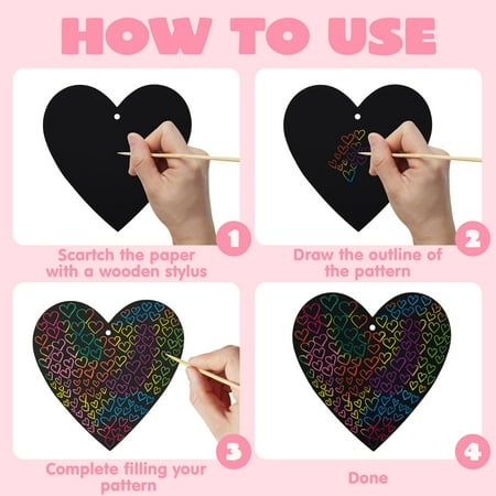SYNCFUN 36 Packs Valentines Day Gifts for Kids, Classroom DIY Rainbow Scratch-Off Paper Cards for School Class Exchange Kids Valentines Crafts