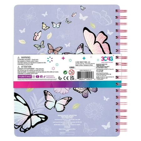 Three Cheers for Girls: Butterfly All-In-1 Sketching Arts & Craft Kit - Includes 6 Colored Pencils, 2 Erasers, Sharpener & Sticker Sheet, Tweens & Girls Ages 6+