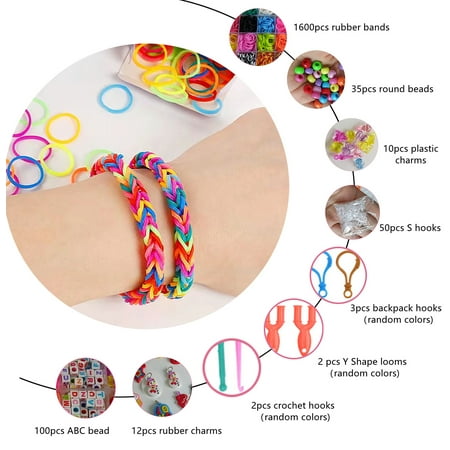 Bracelet Making Kit Loom Rubber Bands Crafts for kids Toys for Girls 8 to 11 Years Jewelry Making Supplies in 23 Colors 1700+ PCS