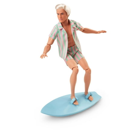 Barbie? The Movie Ken? Doll Wearing Pastel Striped Beach Matching Set