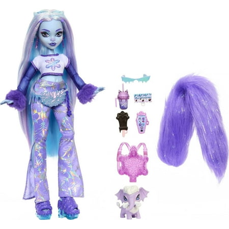 Monster High Abbey Bominable Yeti Fashion Doll with Pet Mammoth and Themed Accessories, Collectible