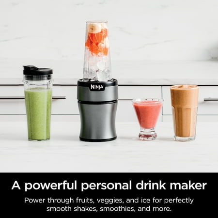 Ninja? Nutri-Blender 700-Watt Personal Blender, 2 20 oz Dishwasher-Safe To-Go Cups, BN300