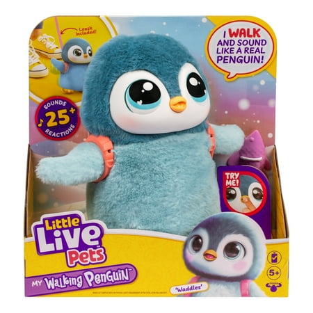Little Live Pets My Walking Penguin Waddles, Interactive Gray Toy 25+ Sounds and Reactions, Ages 5+